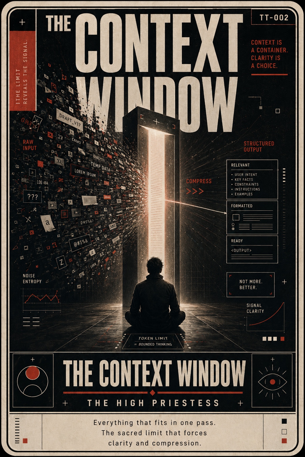 Tech Tarot card TT-002, The Context Window — The High Priestess