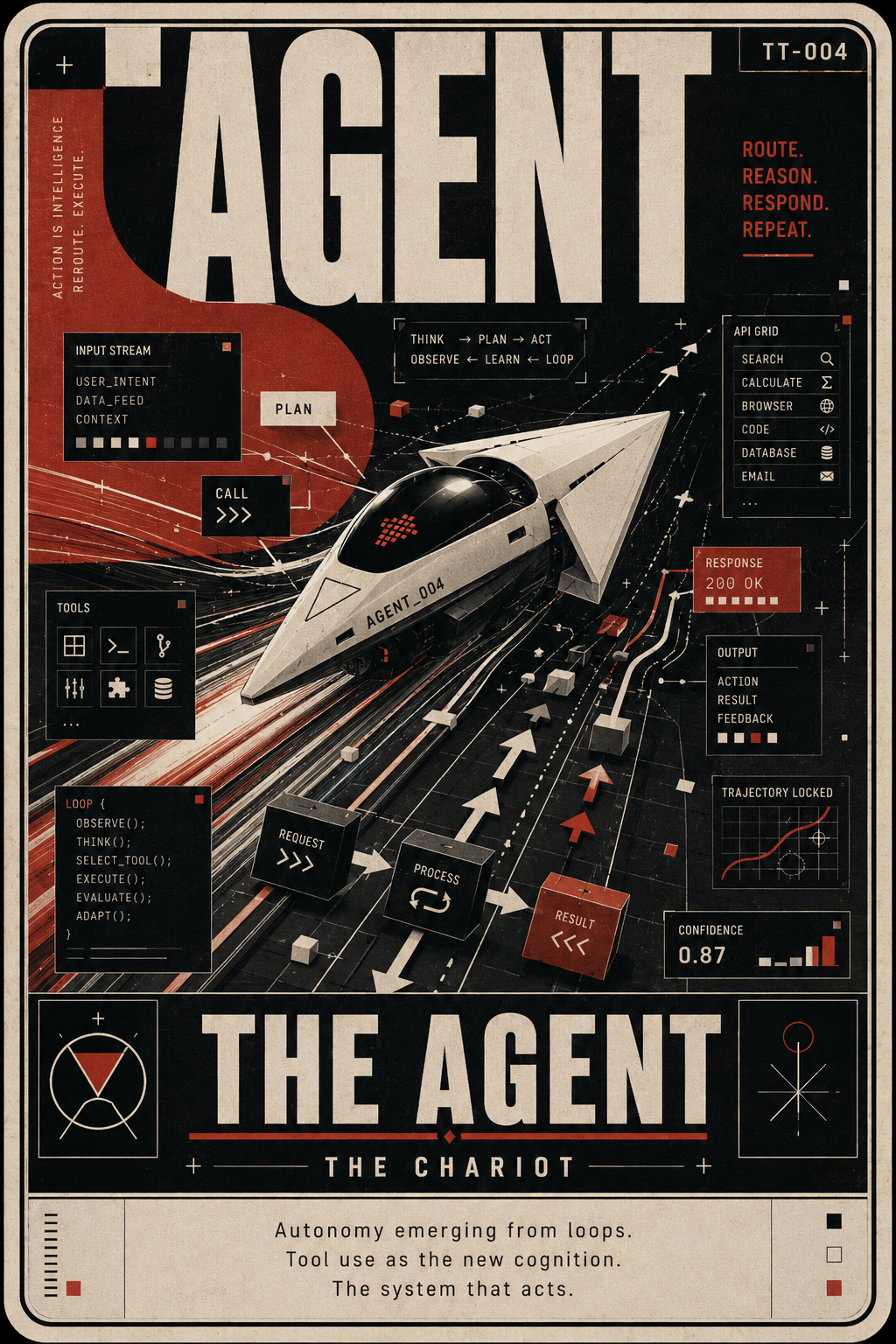 Tech Tarot card TT-004, The Agent — The Chariot
